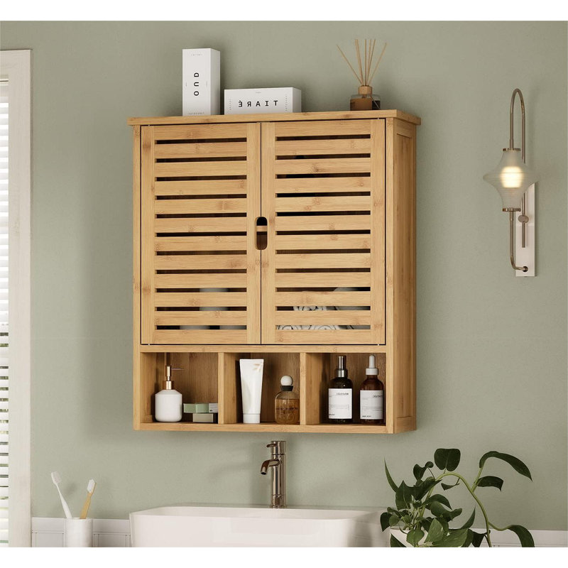 Latitude Run® Solid Wood Wall Bathroom Cabinet | Wayfair